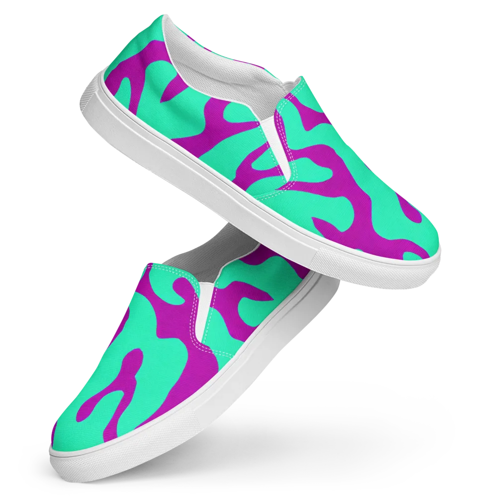 Aqua Voltage on Women's Slip-On Canvas Shoes — Front