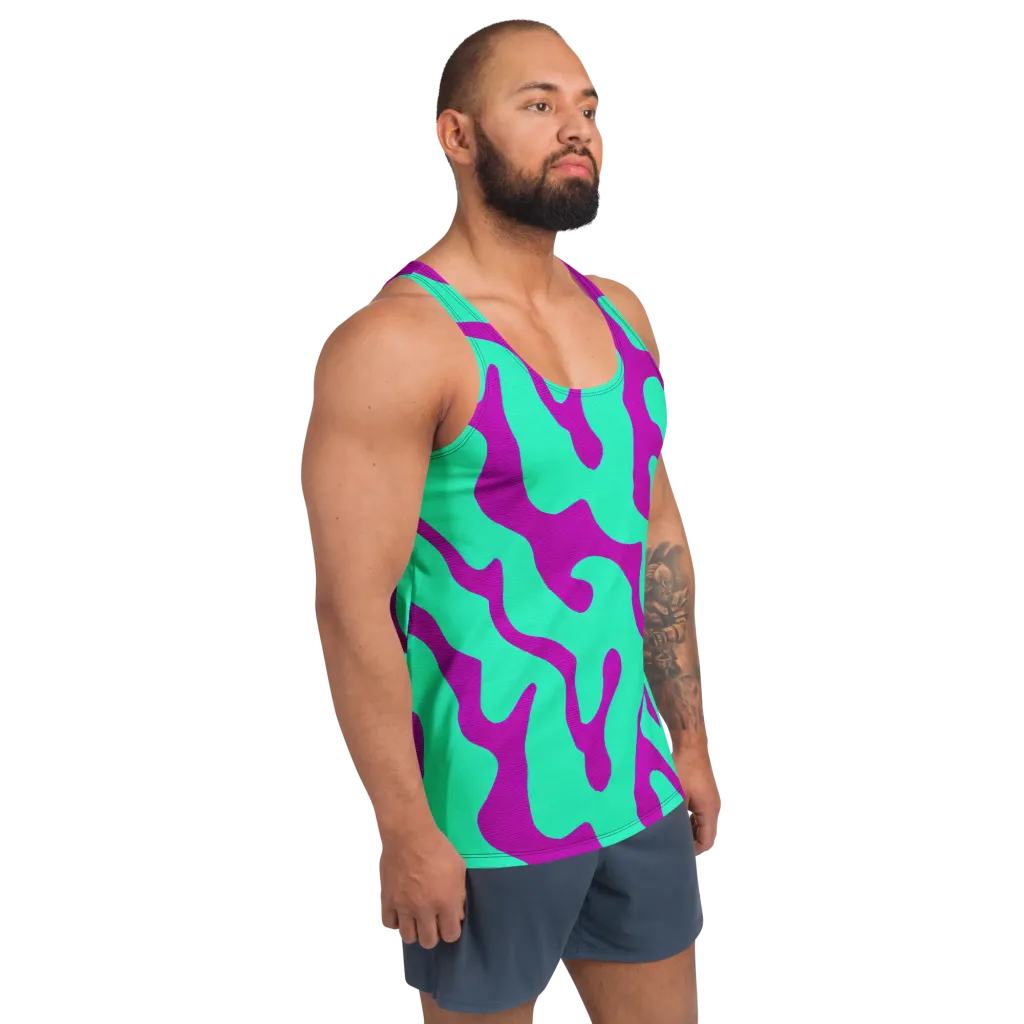 Aqua Voltage on Men's Tank Top — Right Front
