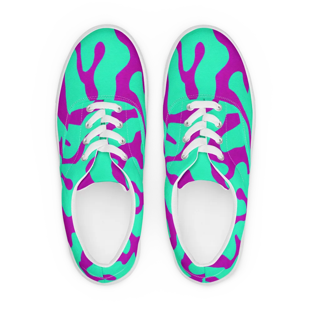 Aqua Voltage on Men's Lace-Up Canvas Shoes — Front