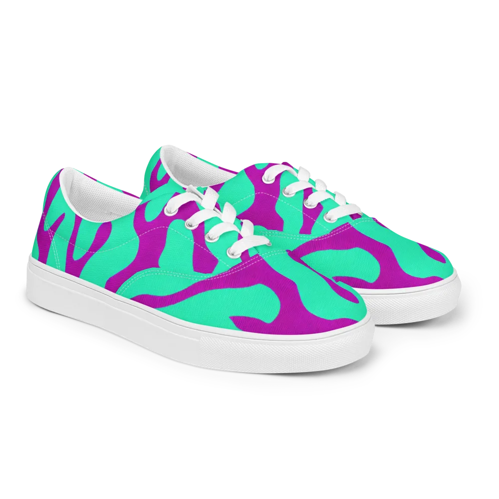 Aqua Voltage on Men's Lace-Up Canvas Shoes — Right Front