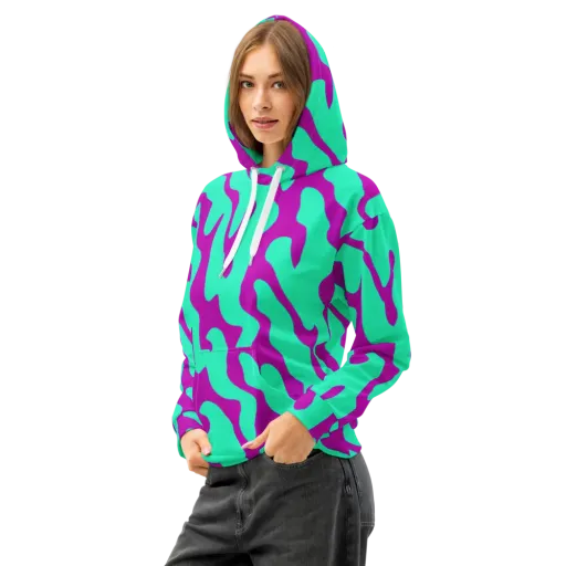Aqua Voltage on a Cotton Hoodie