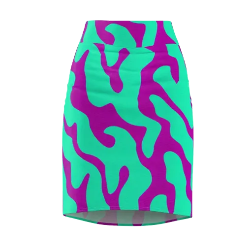Aqua Voltage on a Pencil Skirt