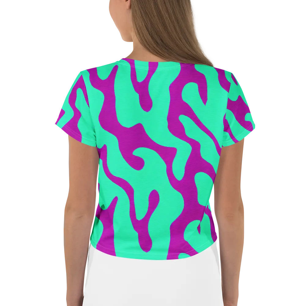 Aqua Voltage on Crop Tee — Back