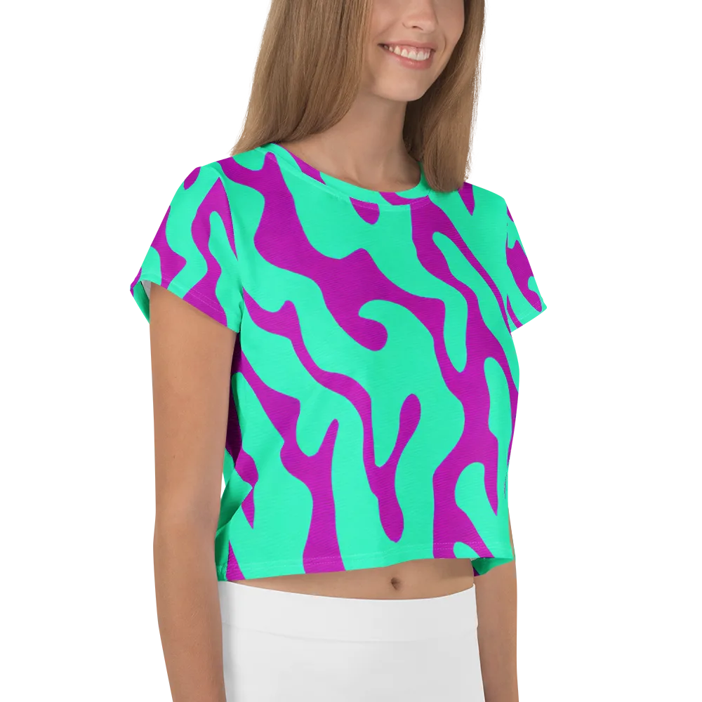 Aqua Voltage on Crop Tee — Right
