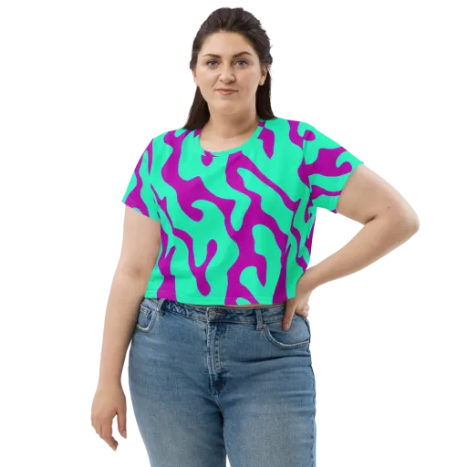 Aqua Voltage on a Crop Tee