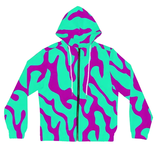 Aqua Voltage on a Women's Full-Zip Hoodie