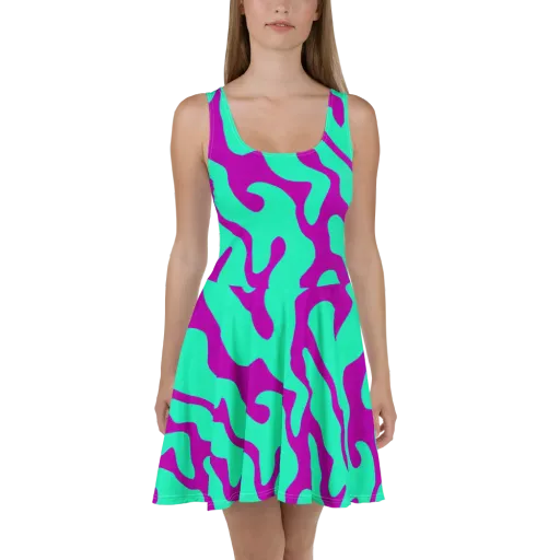 Aqua Voltage on a Skater Dress