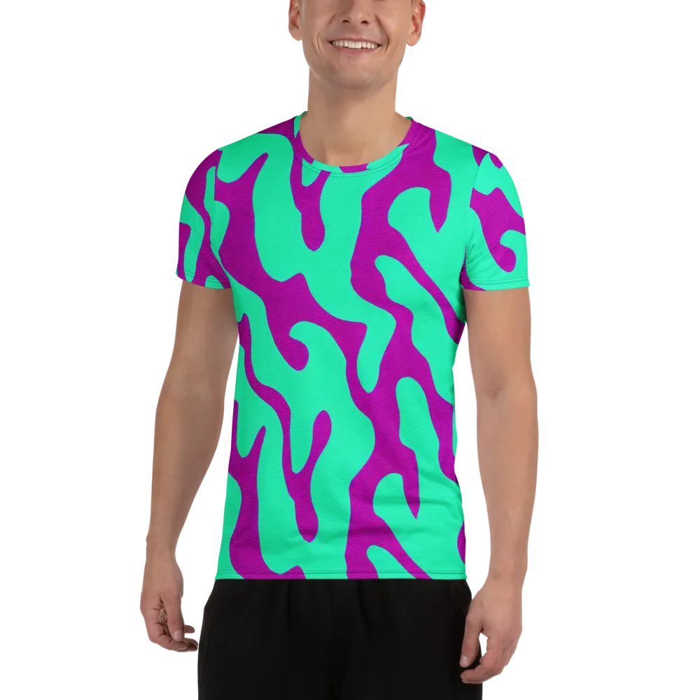 Aqua Voltage on Men's Athletic T-Shirt — Front