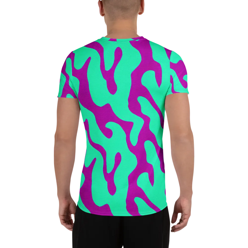 Aqua Voltage on Men's Athletic T-Shirt — Back
