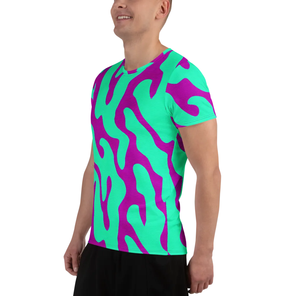 Aqua Voltage on Men's Athletic T-Shirt — Left