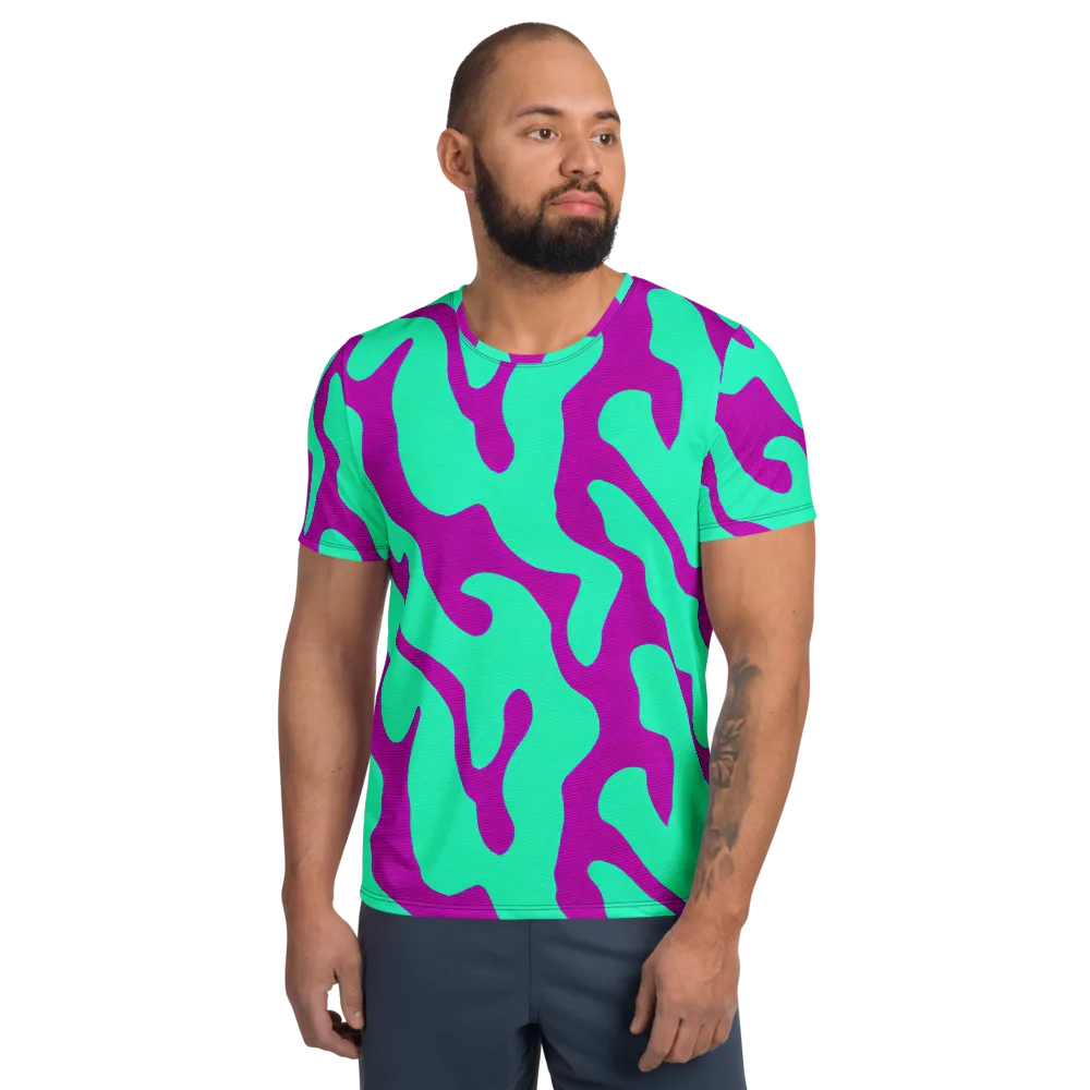 Aqua Voltage on Men's Athletic T-Shirt — Front