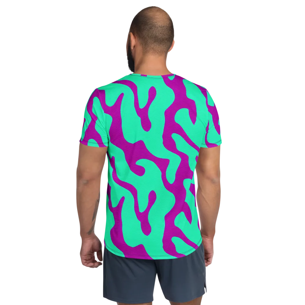Aqua Voltage on Men's Athletic T-Shirt — Back