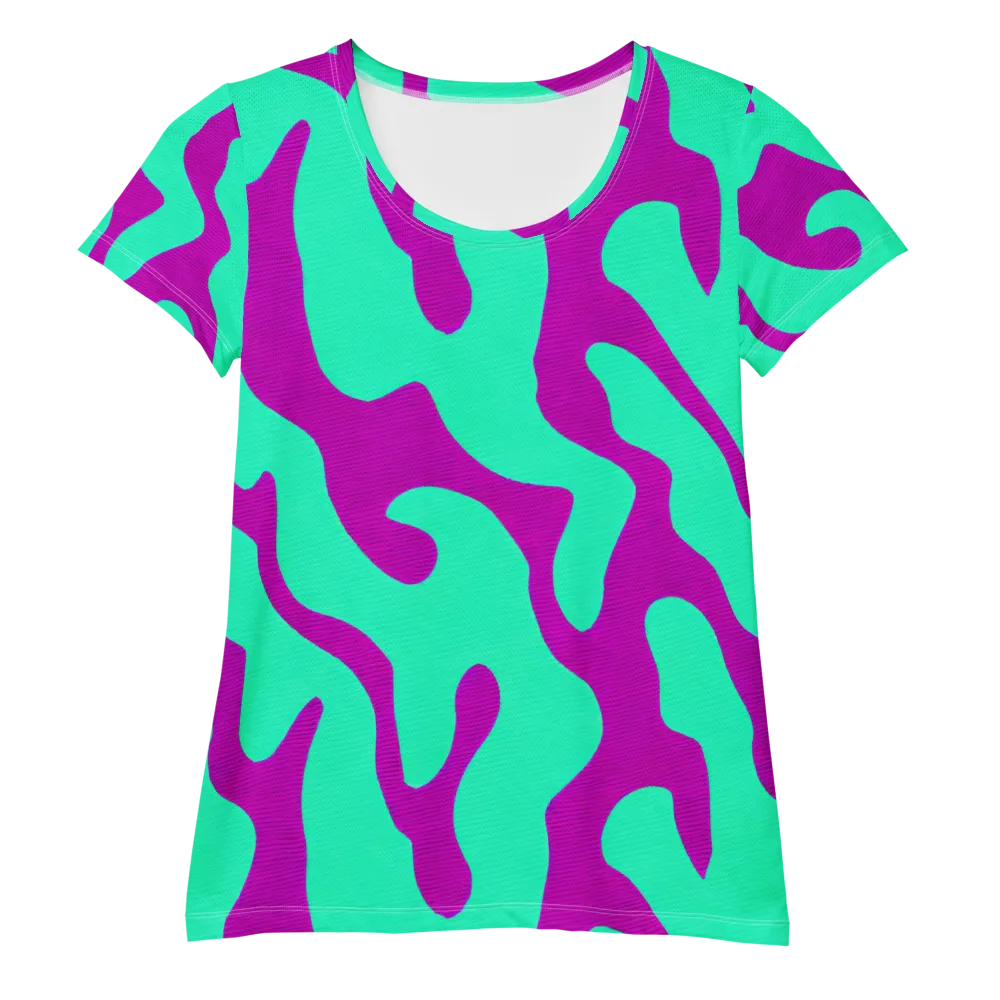 Aqua Voltage on Women's Athletic T-Shirt — Front