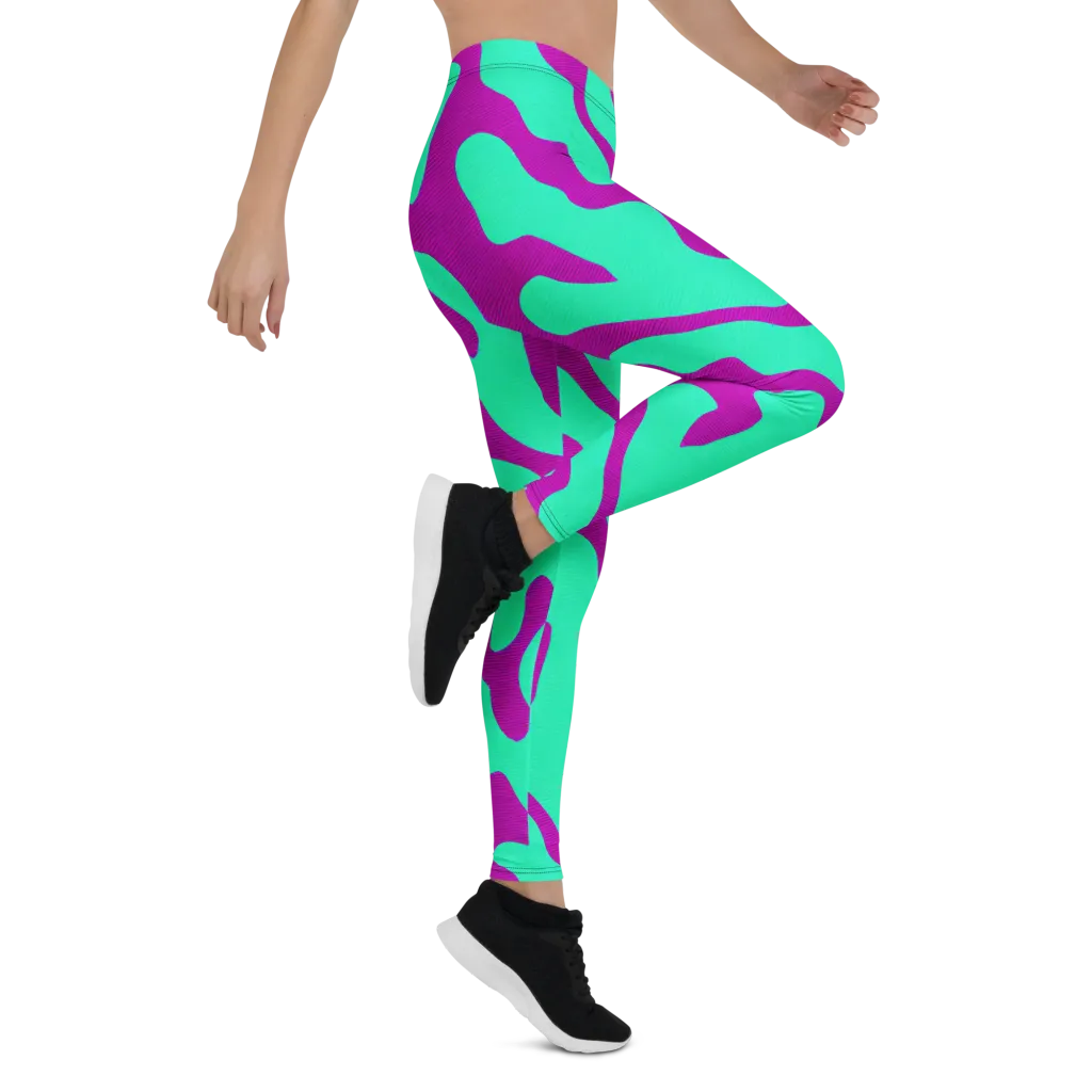 Aqua Voltage on Leggings — Right