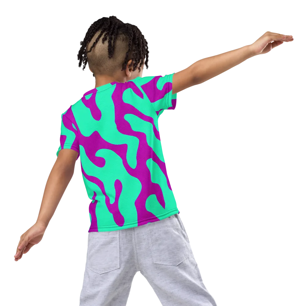 Aqua Voltage on Kids Crew Neck T-Shirt — Back