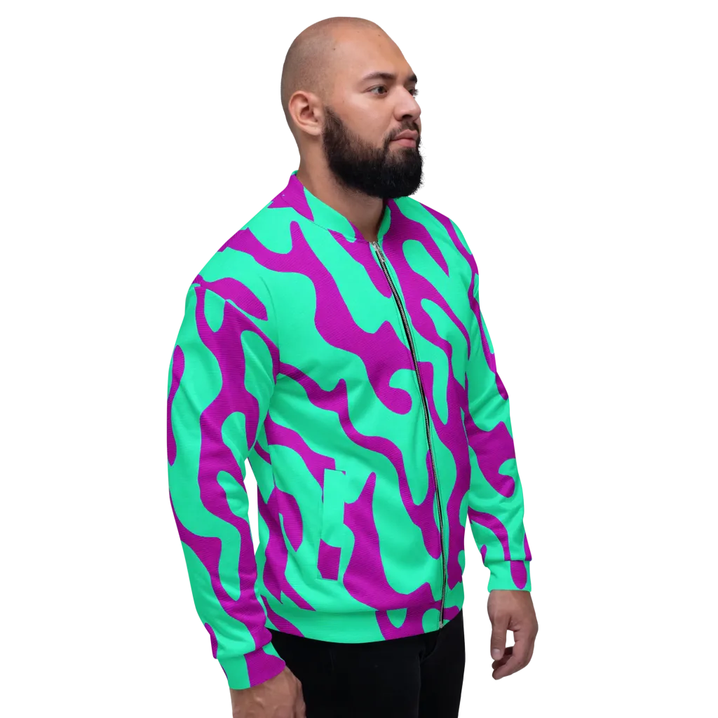 Aqua Voltage on Bomber Jacket — Right