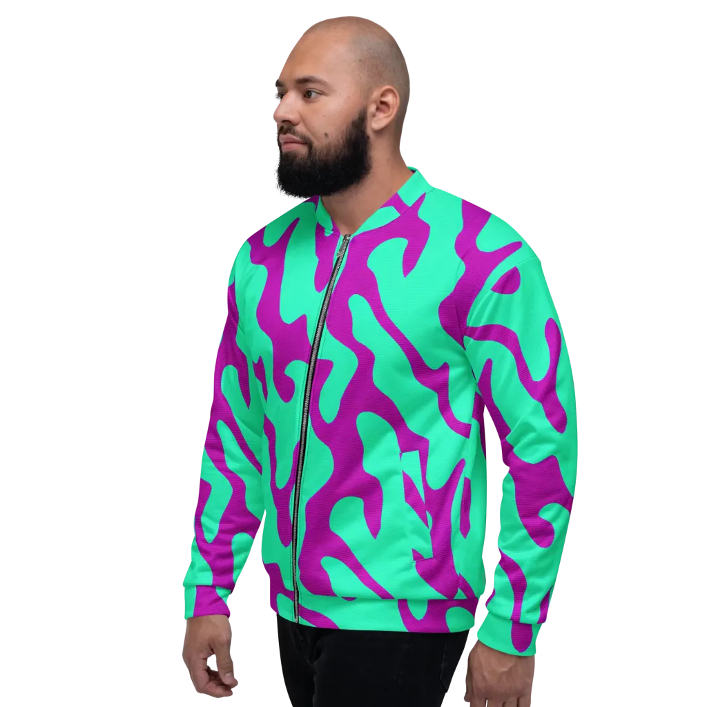 Aqua Voltage on Bomber Jacket — Left
