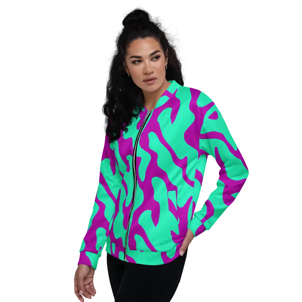 Aqua Voltage on Bomber Jacket — Left