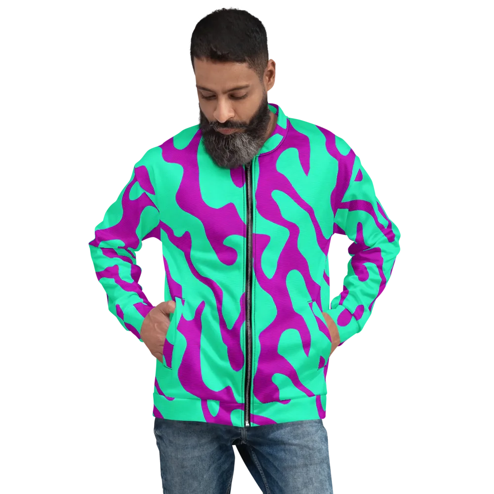 Aqua Voltage on Bomber Jacket — Front