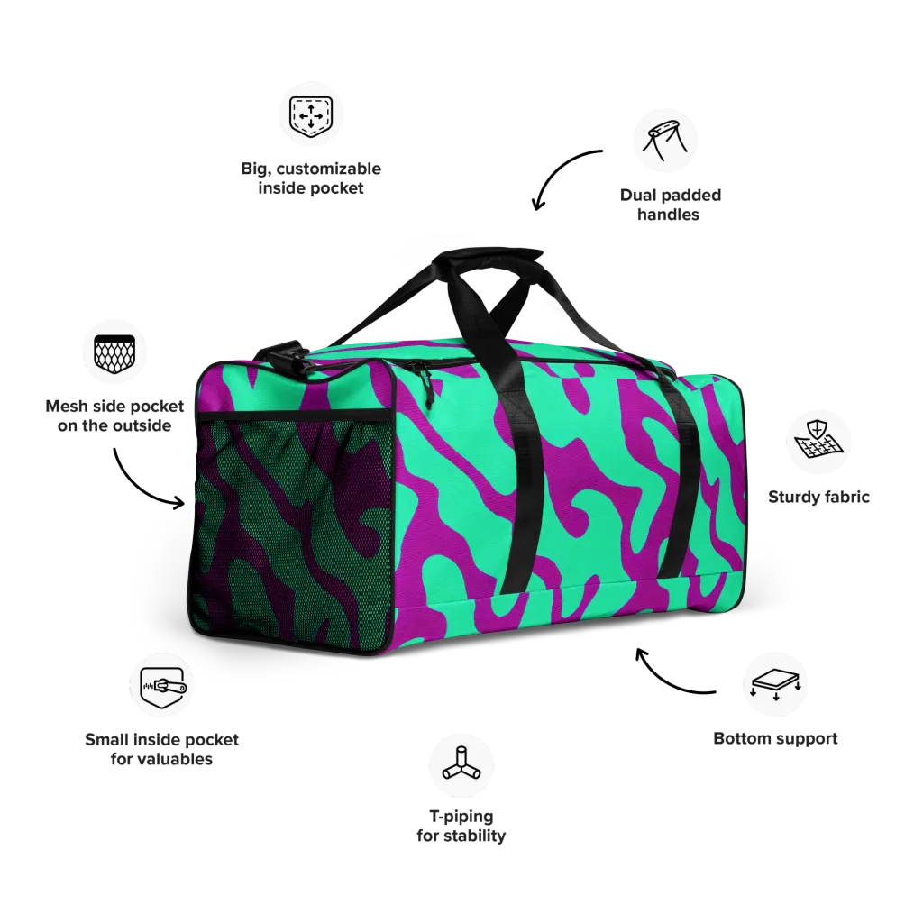 Aqua Voltage on Duffle Bag — Right Front