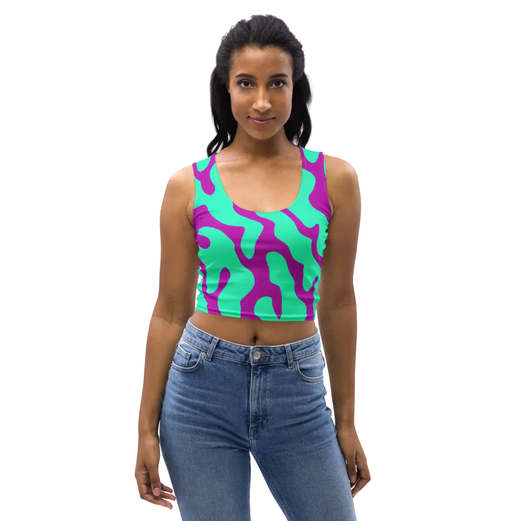 Aqua Voltage on Crop Top — Front
