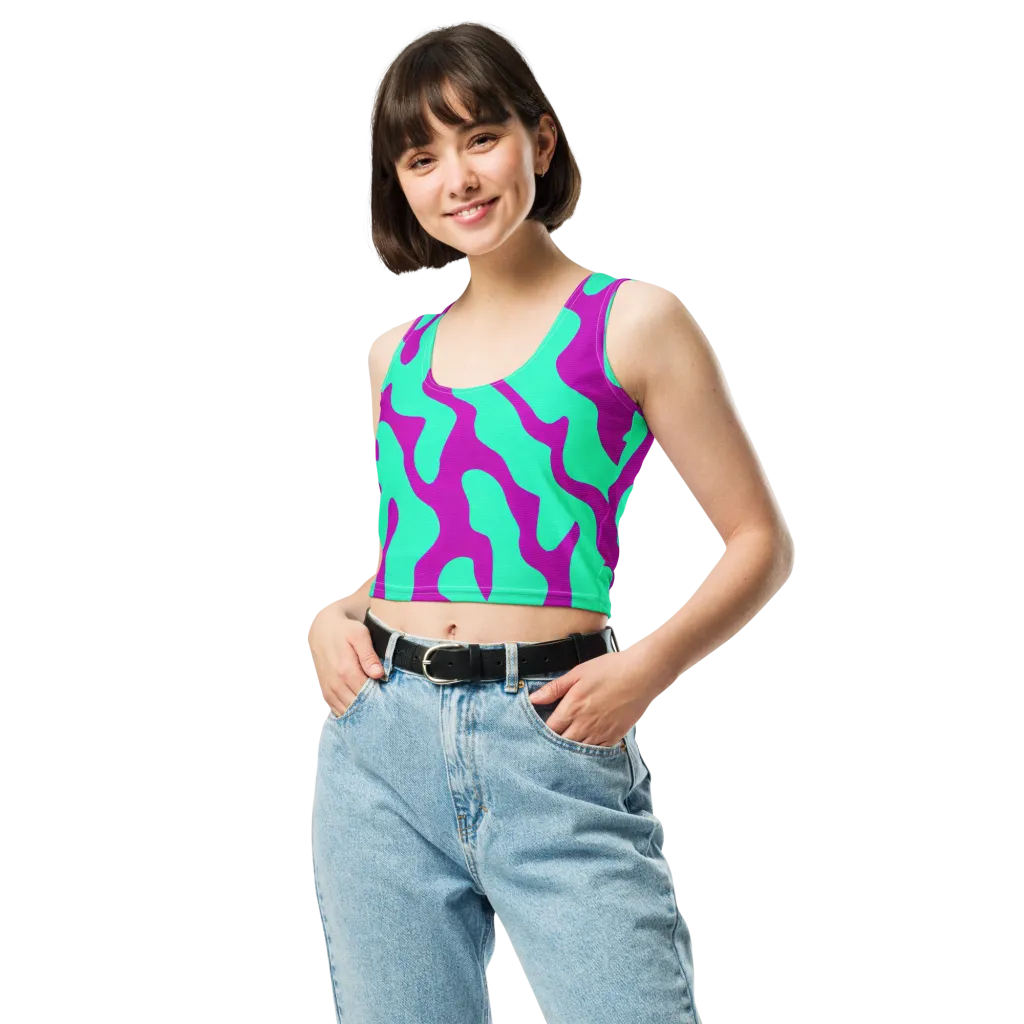 Aqua Voltage on Crop Top — Front