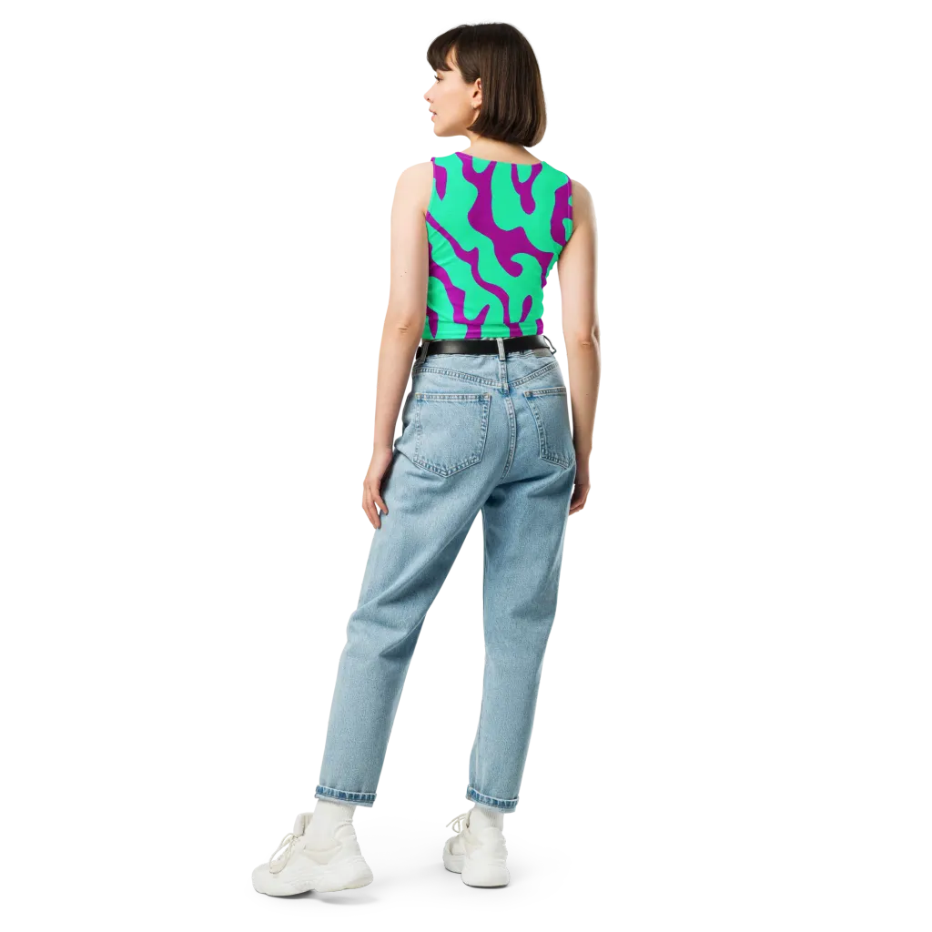 Aqua Voltage on Crop Top — Back