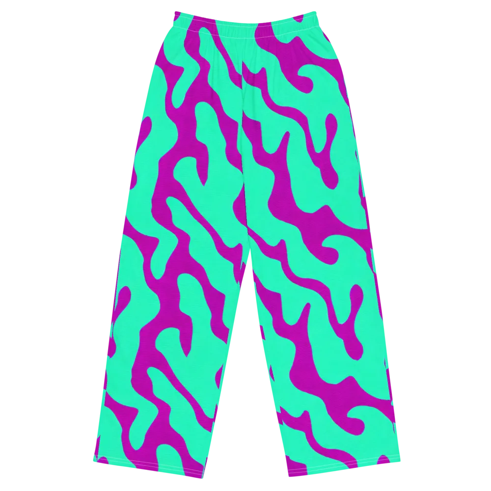 Aqua Voltage on Wide-Leg Pants — Front