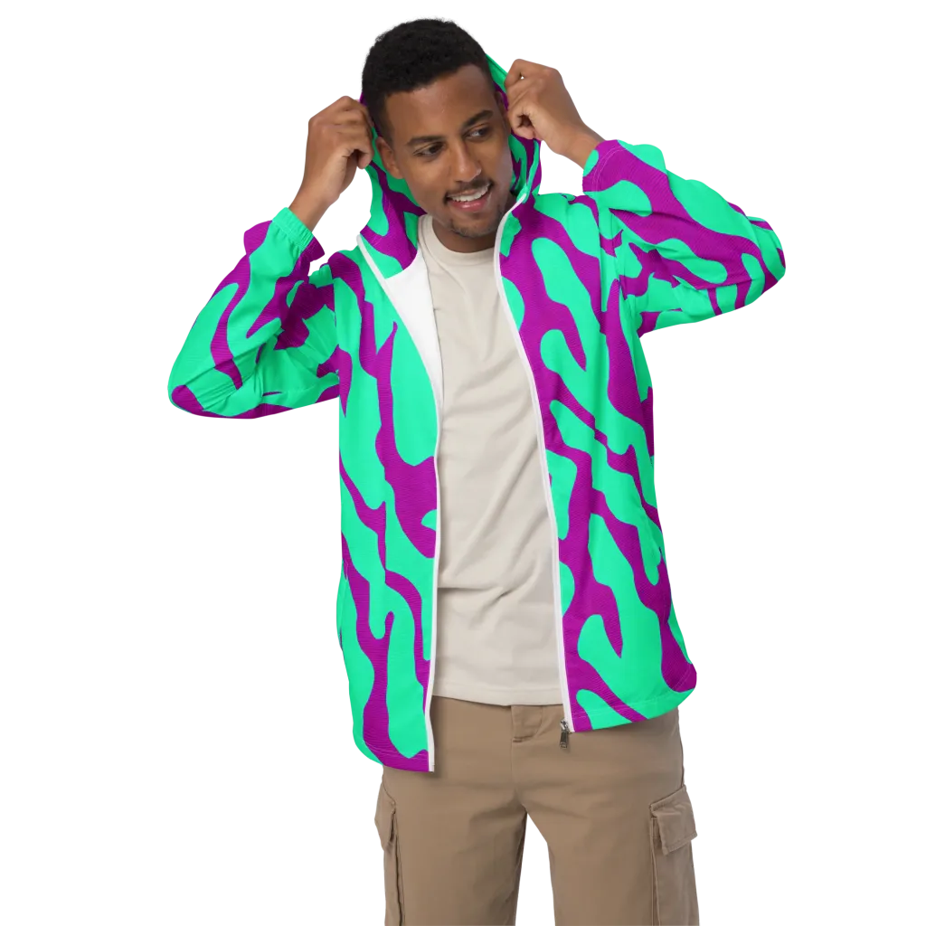 Aqua Voltage on Men's Windbreaker — Front