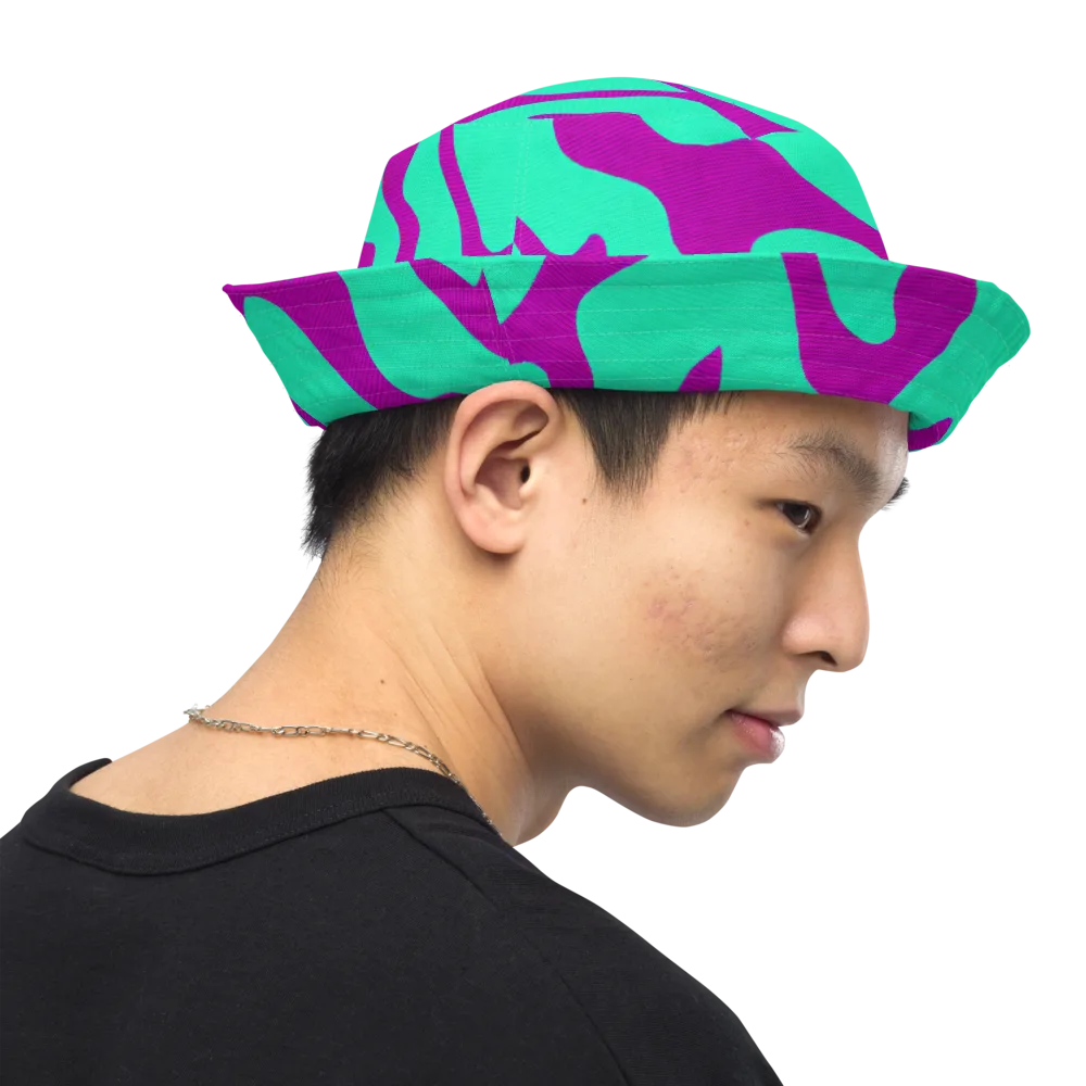 Aqua Voltage on Reversible Bucket Hat — Right Outside