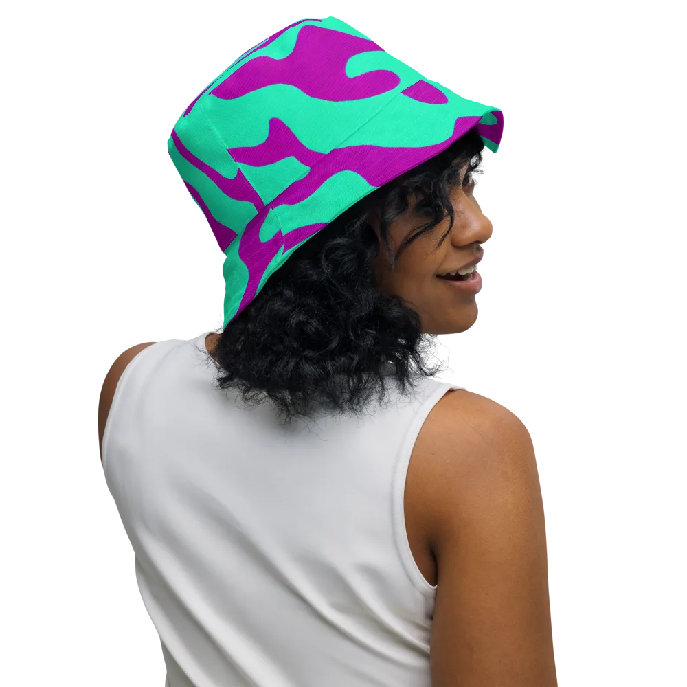 Aqua Voltage on Reversible Bucket Hat — Right Outside