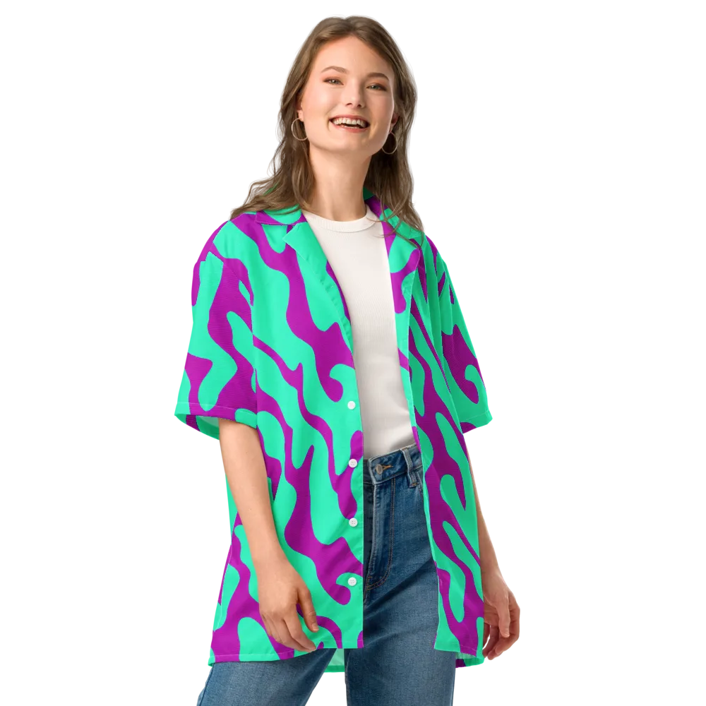 Aqua Voltage on Button Shirt — Front