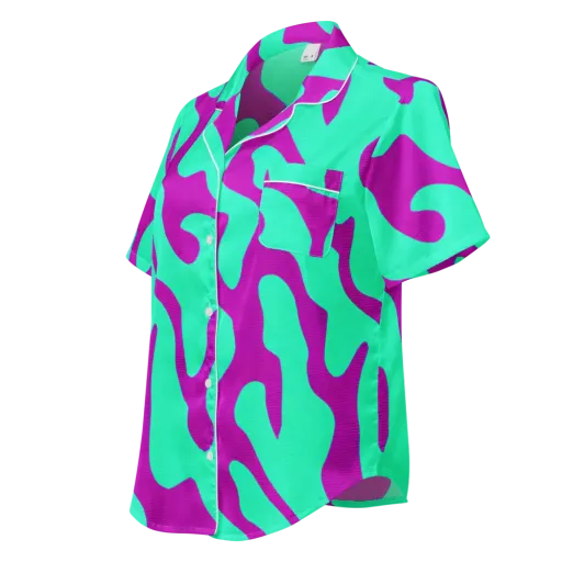 Aqua Voltage on a Women's Short Sleeve Pajama Top