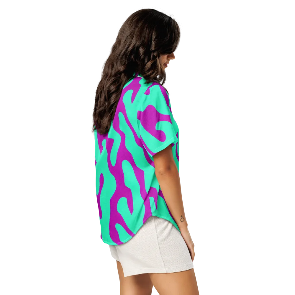 Aqua Voltage on Women's Short Sleeve Pajama Top — Right Back