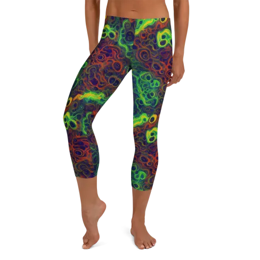 Cobalt Swirl on a Capri Leggings
