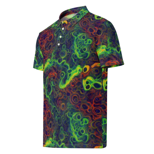 Cobalt Swirl on a Men's Slim Fit Polo Shirt