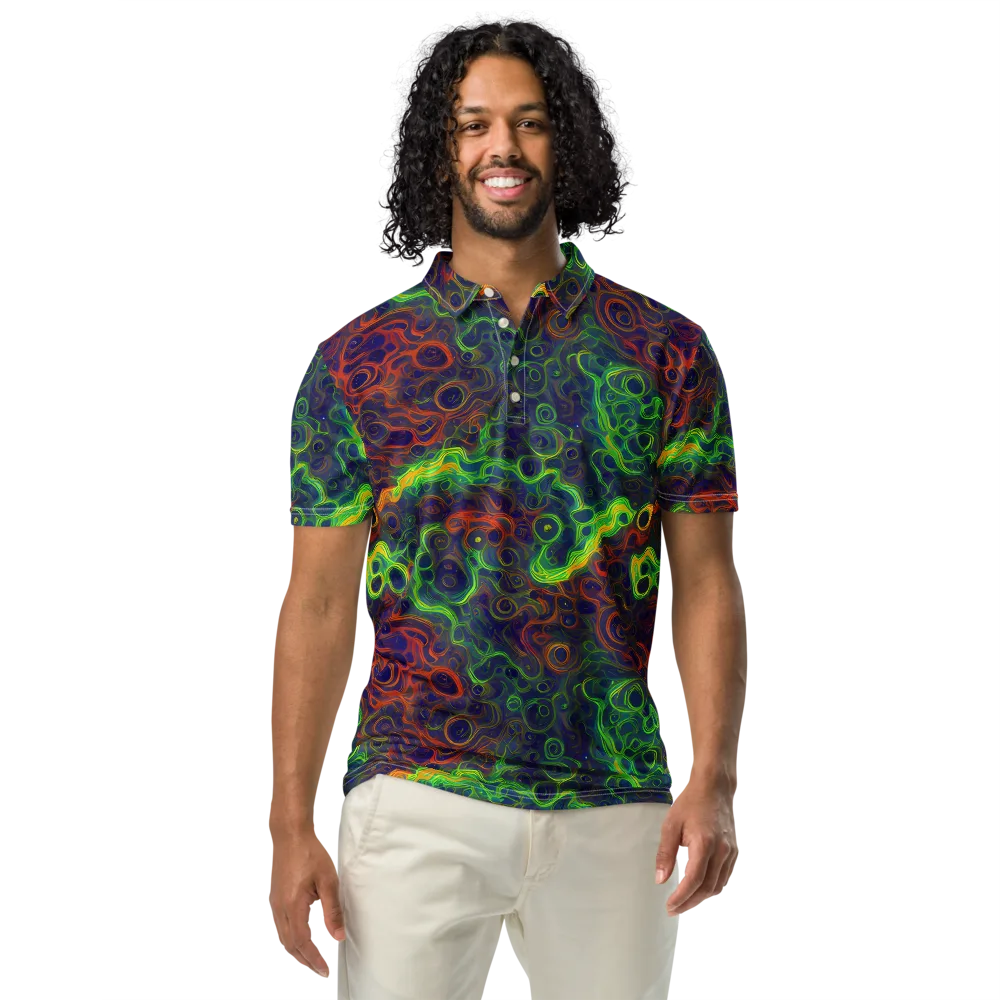 Cobalt Swirl on Men's Slim Fit Polo Shirt — Front