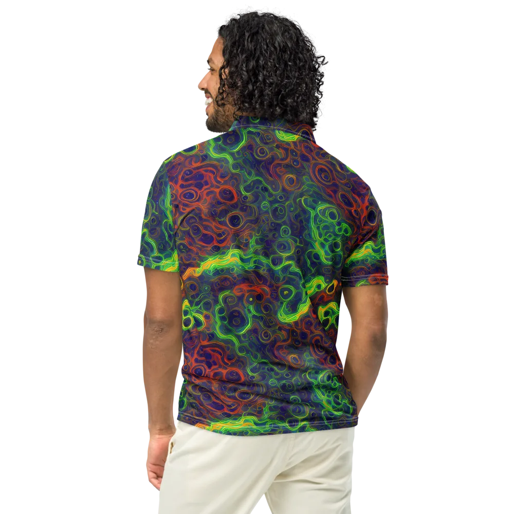 Cobalt Swirl on Men's Slim Fit Polo Shirt — Back