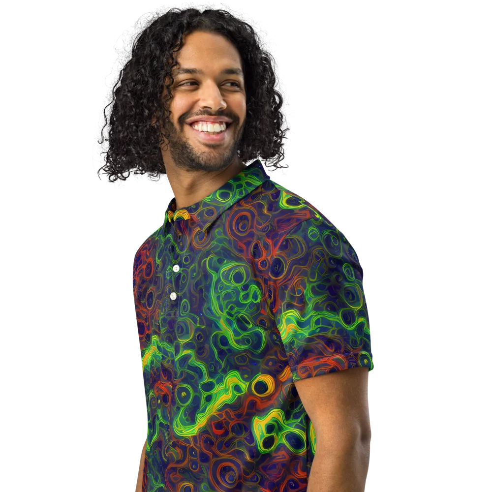 Cobalt Swirl on Men's Slim Fit Polo Shirt — Left Front