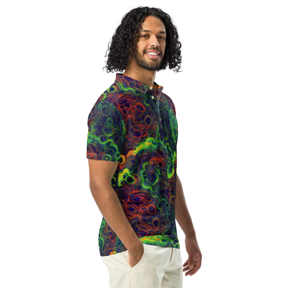 Cobalt Swirl on Men's Slim Fit Polo Shirt — Right Front