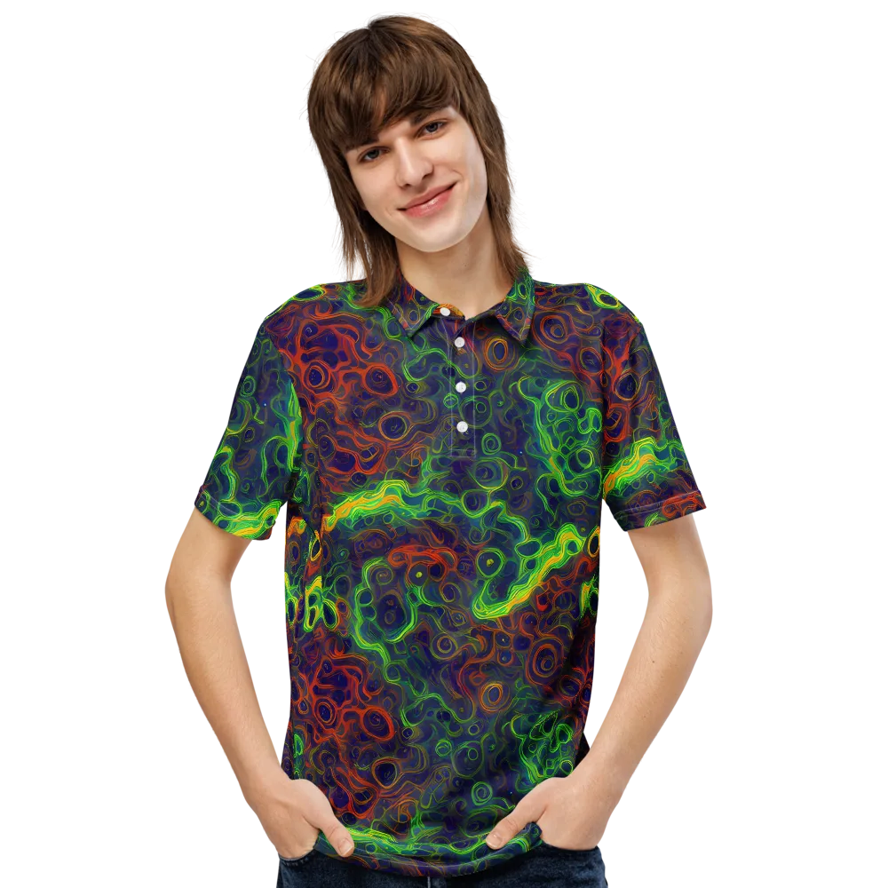 Cobalt Swirl on Men's Slim Fit Polo Shirt — Front