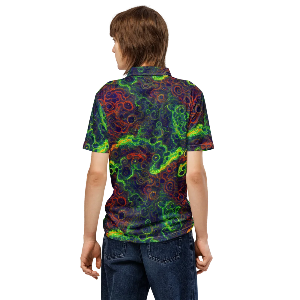 Cobalt Swirl on Men's Slim Fit Polo Shirt — Back