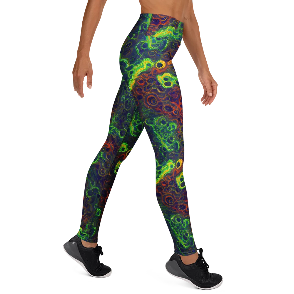 Cobalt Swirl on Yoga Leggings — Right