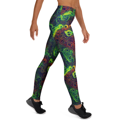 Cobalt Swirl on a Yoga Leggings