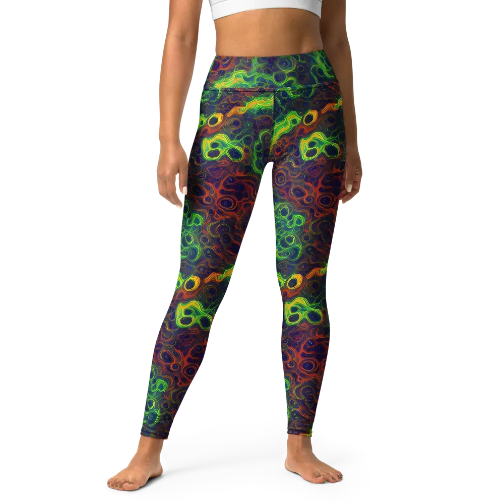 Cobalt Swirl on Yoga Leggings — Front