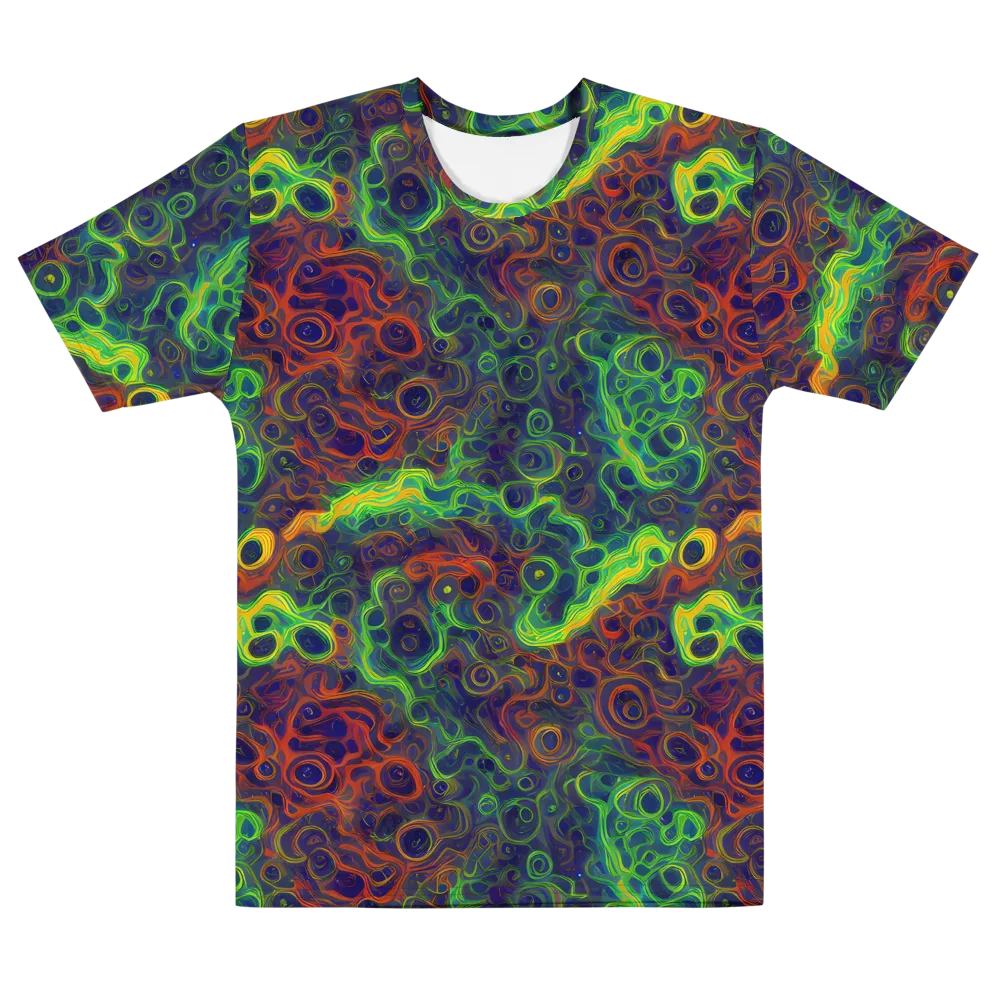Cobalt Swirl on Men's Cotton Crew Neck T-Shirt — Front