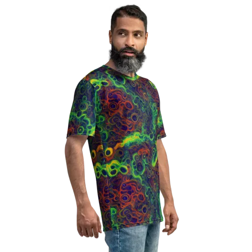 Cobalt Swirl on a Men's Crew Neck T-Shirt