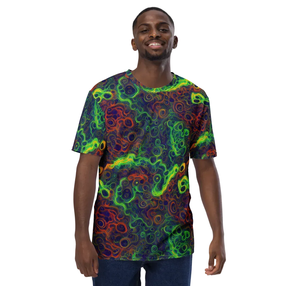 Cobalt Swirl on Men's Crew Neck T-Shirt — Front