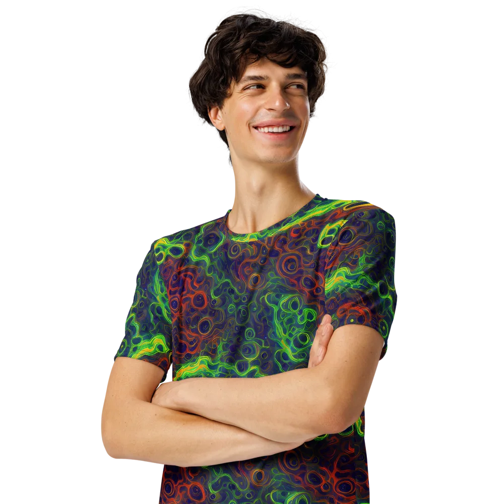 Cobalt Swirl on Men's Crew Neck T-Shirt — Left Front
