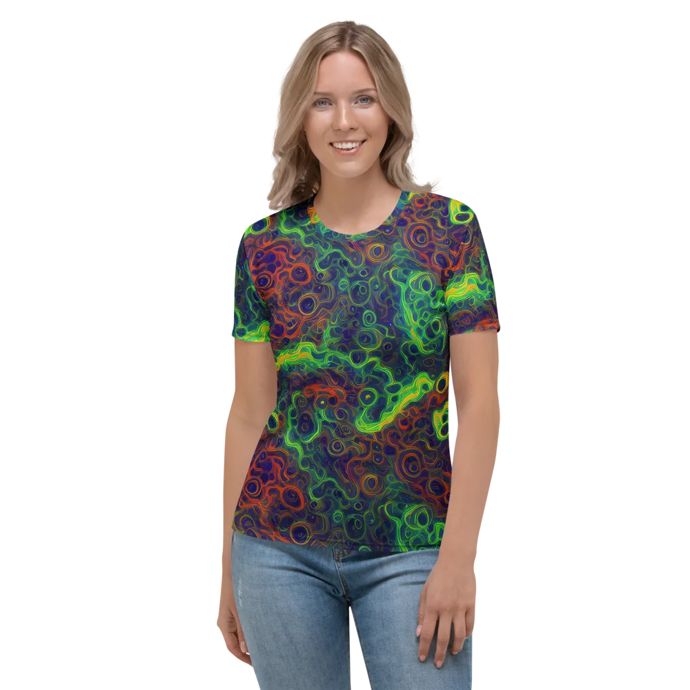 Cobalt Swirl on Women's Crew Neck T-Shirt — Front